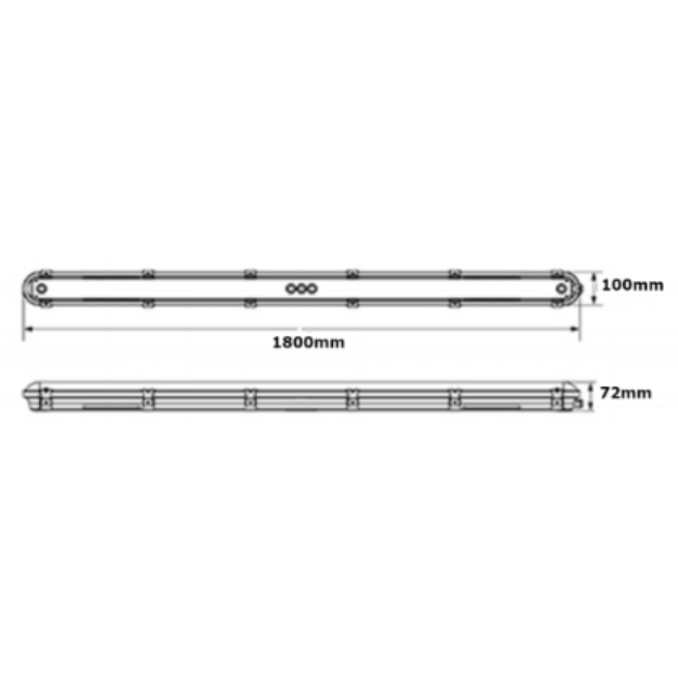 BLE ELLESMERE 6 FT LED Non-Corrosive Fitting Product Dimension