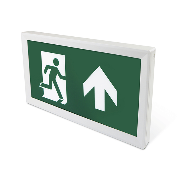 Red Arrow Artemis Sleek LED Emergency Exit Sign - IP20, LiFePO4, 3.2W Up Arrow