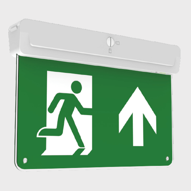 Red Arrow Athena Multi-Positional LED Emergency Exit Sign, IP20, 2W, LiFeP04, Arrow Up