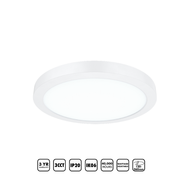 BLE Broadfield LED Circular Panel - 16/20/22W, IP20, IK06, EL-162602 - Product Features