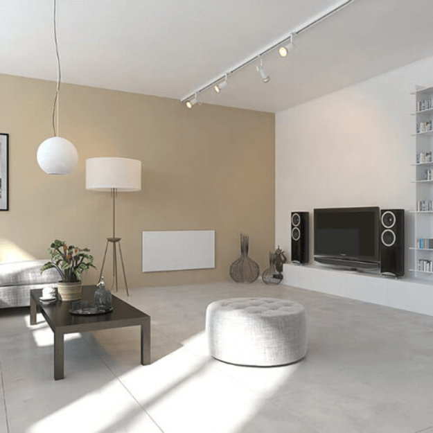 FLEXEL ECOSUN GS Frameless Glass Far Infrared Heating Panel - Lounge Install