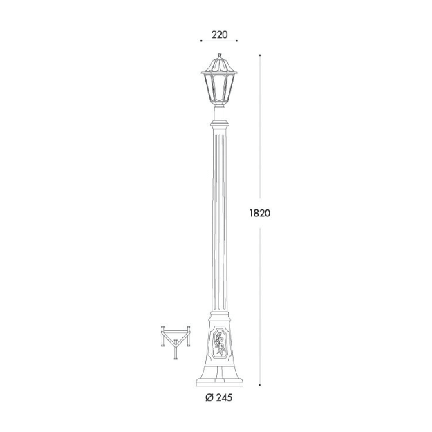 Fumagalli ANNA ARTU Lamp Post Product Dimension