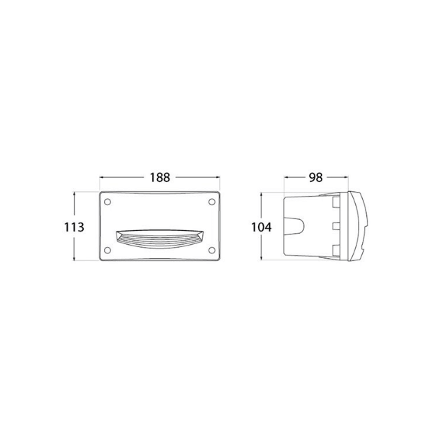 Fumagalli LETI 200-HS Settable CCT LED Brick Light Product Dimension
