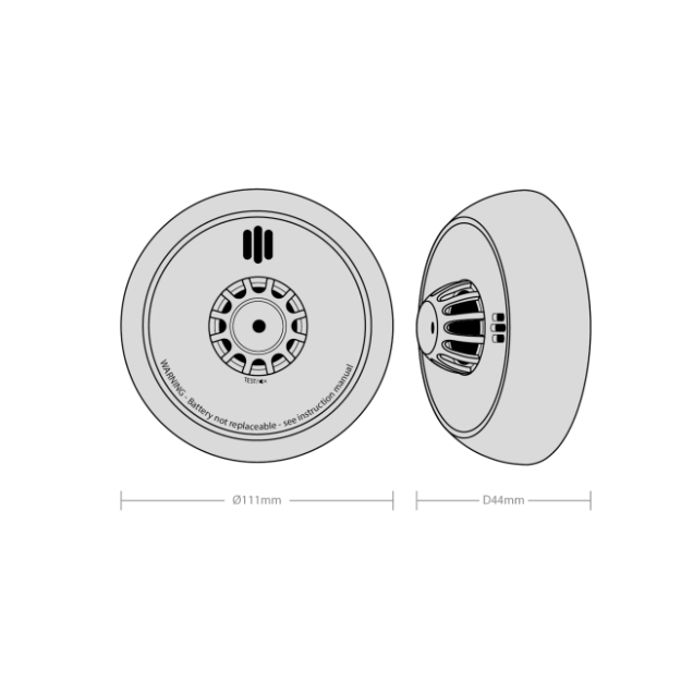 XH02-M Red Arrow X-Sense ProConnected Heat Detector Product Dimension