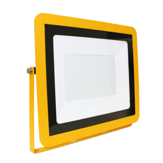 200w 110v LED Floodlights - Slimline - Yellow Body Site Lighting