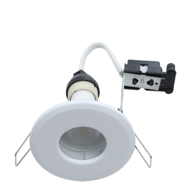 White - Hoop Plus IP65 Showerlight GU10 Downlights - Die Cast