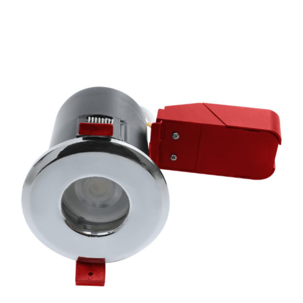 Chrome - Ignis Plus GU10 Fire Rated Downlight IP65 Showerlight Cans - Die-Cast