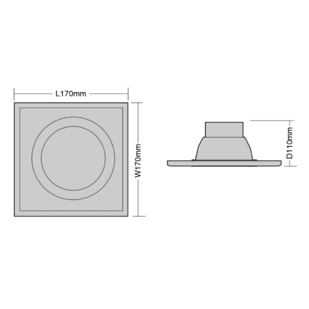 COB Downlight LED Square Rim Adjustable 30W 4000K White - CMD Online