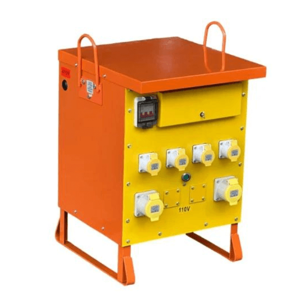 110v Site Transformers - Yellow Portable Transformers 10 kVA Single Phase or 3 Phase Options 10000/3PH