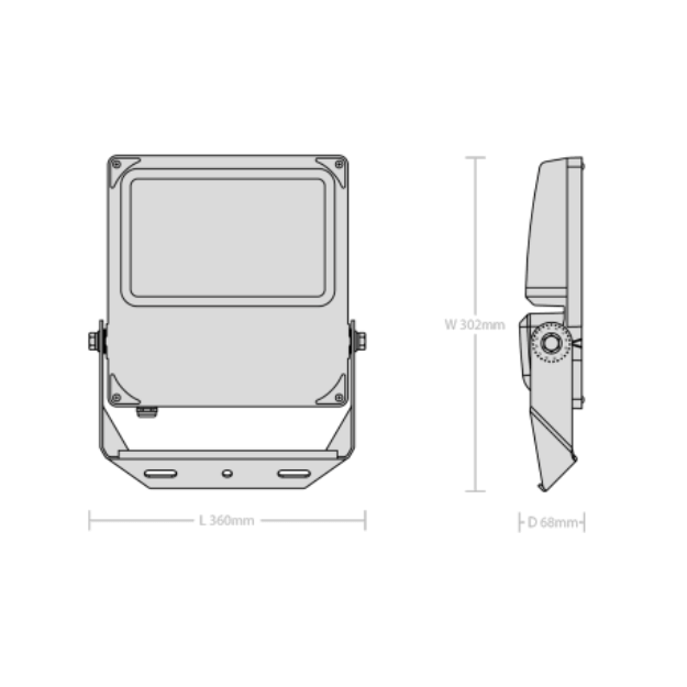150W 4000K c/w type III Optic Product Dimension