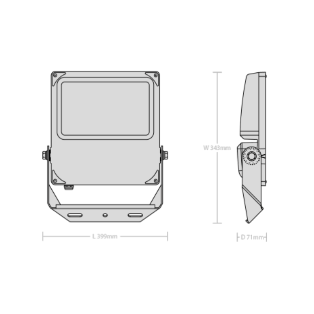 200W 4000K c/w type III Optic Product Dimension