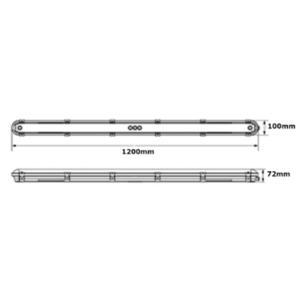 BLE ELLESMERE 4 FT LED Non-Corrosive Fitting Product Dimension