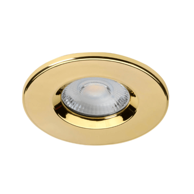 Polished Brass Bezel Red Arrow Stellar Smart - Smart Controlled Fire Rated Downlight, IP65