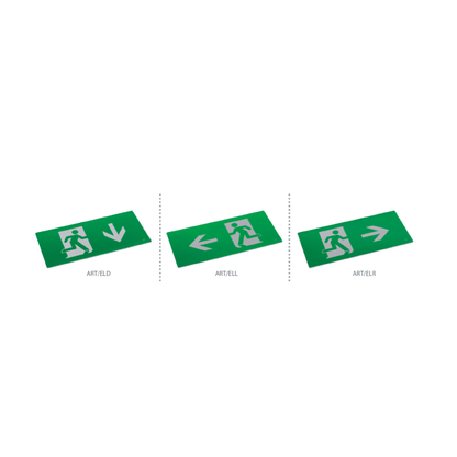 Red Arrow Artemis Sleek LED Emergency Exit Sign - IP20, LiFePO4, 3.2W Direction Types