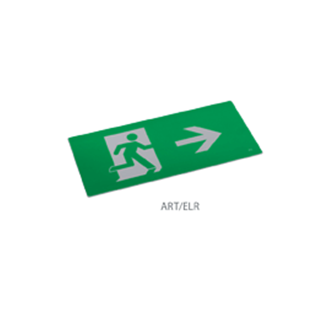 Red Arrow Artemis Sleek LED Emergency Exit Sign - IP20, LiFePO4, 3.2W Right Arrow Legend