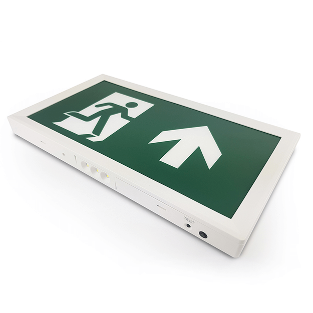 Red Arrow Artemis Sleek LED Emergency Exit Sign - IP20, LiFePO4, 3.2W Product laid down - Up Arrow