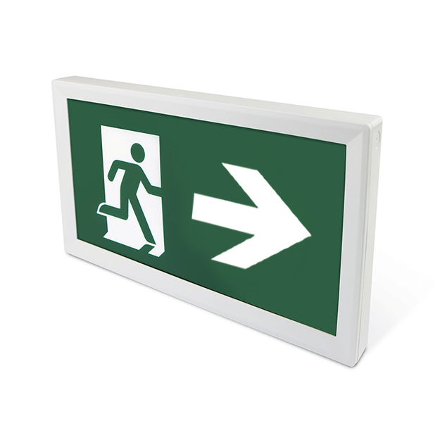 Red Arrow Artemis Sleek LED Emergency Exit Sign - IP20, LiFePO4, 3.2W Right Arrow