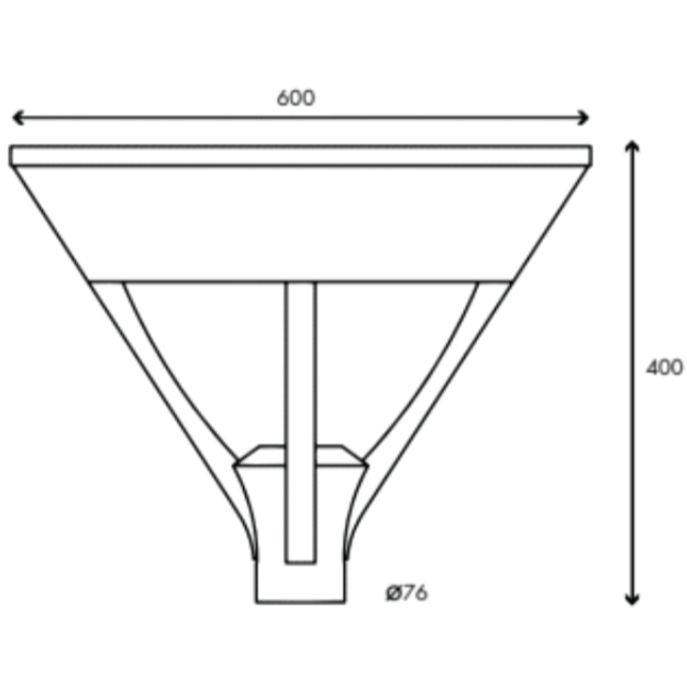 ASBAC Hampstead Solar Post Top Product Dimension
