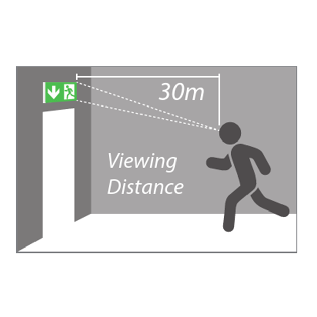 Red Arrow Athena Multi-Positional LED Emergency Exit Sign,  IP20, 2W,  LiFeP04 Viewing Distance