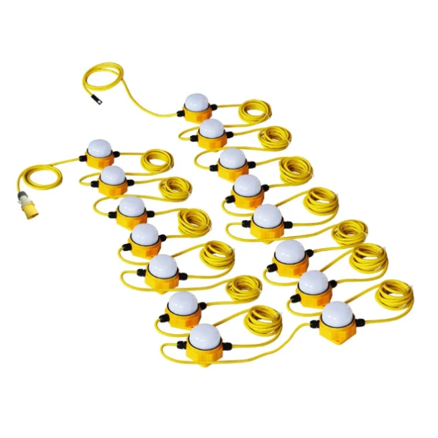 Briticent Festoon Lighting Kits - Integrated LED - 110V, 16A, 10W, 6400K, 1200Lm 44m
