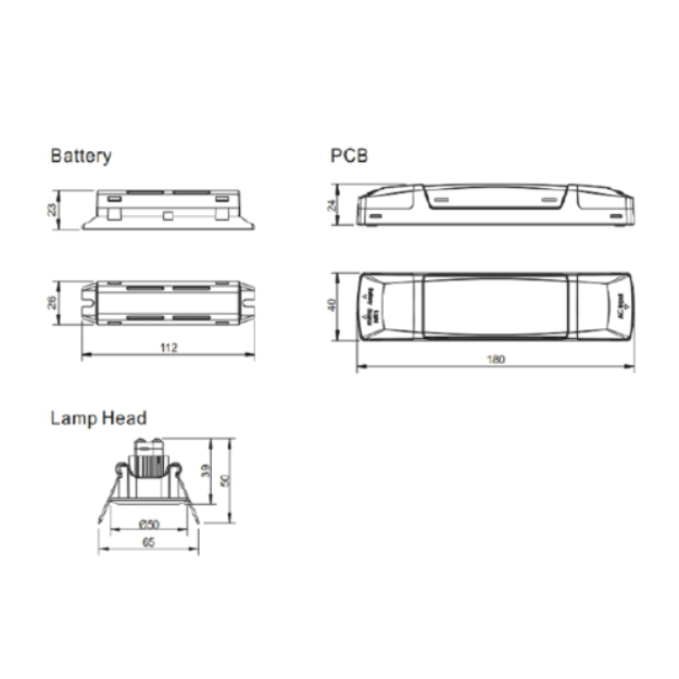 BLE Beauchief LED Emergency Downlight Product Dimension