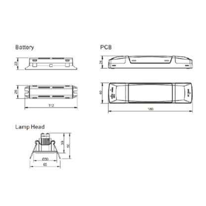 BLE Beauchief LED Emergency Downlight Product Dimension