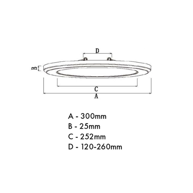 BLE Broadfield LED Circular Panel - 16/20/22W, IP20, IK06,  EL-162602 - Product Dimension