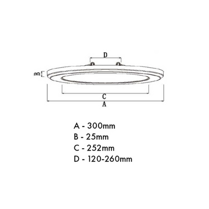 BLE Broadfield LED Circular Panel - 16/20/22W, IP20, IK06,  EL-162602 - Product Dimension