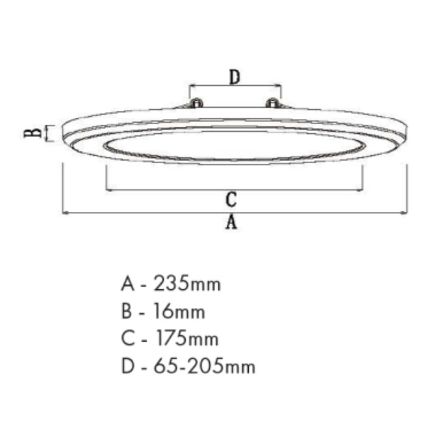 BLE Broadfield LED Circular Panel Product Dimension