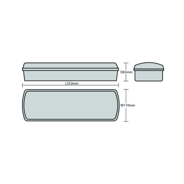 BLE Crooksmoor LED Emergency Bulkhead with Self Test Product Dimension