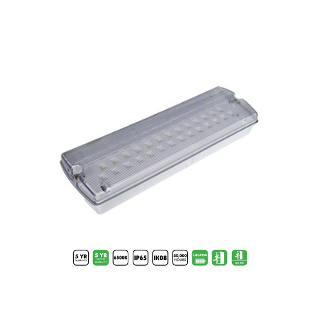 BLE Crooksmoor LED Emergency Bulkhead with Self Test