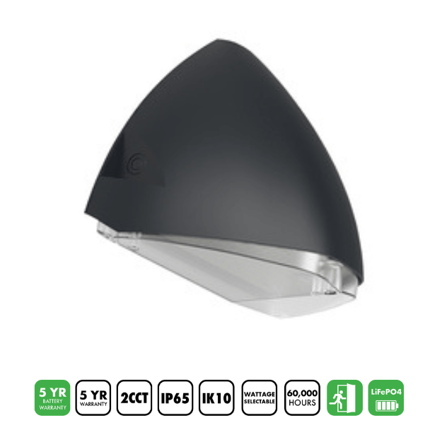 BLE Ecclesall 3hr Emergency Diecast Wall Light Maintained/Non-maintained Anthracite Product Features