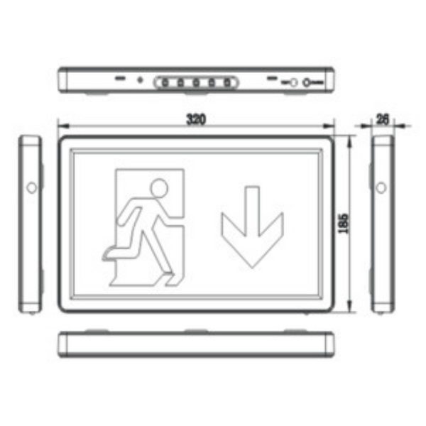BLE Firth LED Slimline Emergency Exit Box - EL-131250 - IP40, IK08, 65 ...