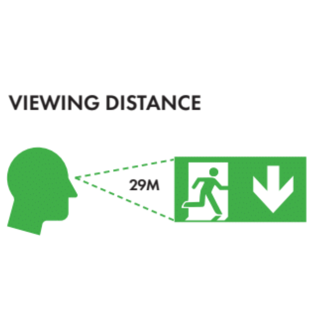 BLE Firth LED Slimline Emergency Exit Box Viewing Distance