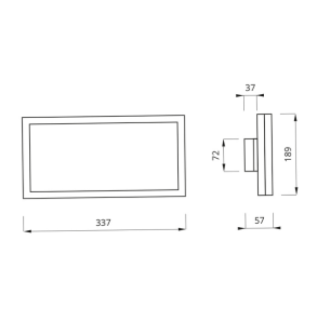 BLE Flockton LED Emergency Exit Sign Product Dimension