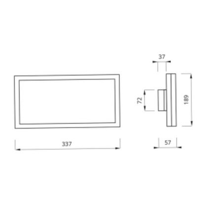 BLE Flockton LED Emergency Exit Sign Product Dimension