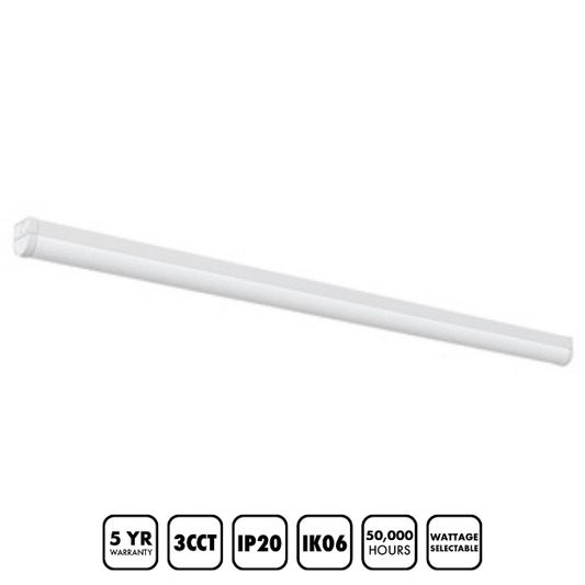 BLE GREENHILL LED Batten Fitting - 50W, IP20, 8000lm, 3CCT, Wattage Selectable, EL-182810