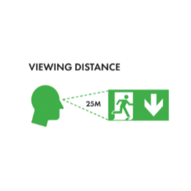 BLE Glen LED Emergency Bulkhead Viewing Distance