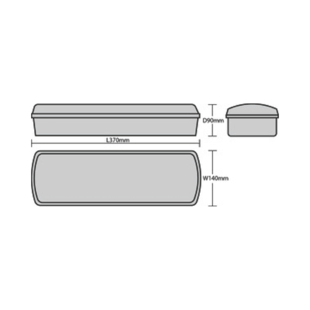 BLE MILLHOUSES LED Emergency Bulkhead Product Dimension