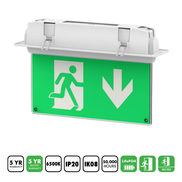 BLE Meersbrook LED 5 in 1 EXIT SIGN Recessed