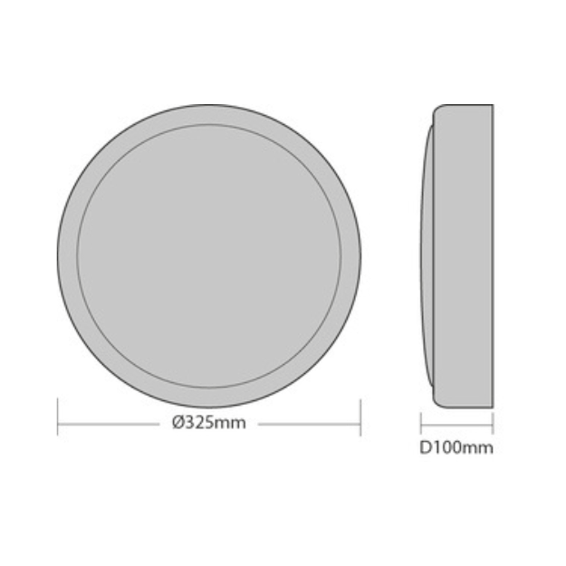 BLE Oxley LED Circular Amenity Light Product Dimension