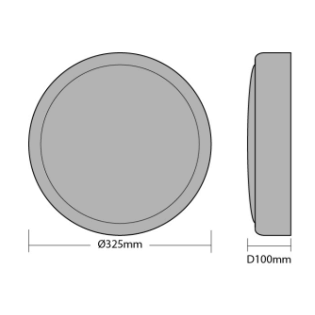 BLE Oxley LED Circular Amenity Light Product Dimension