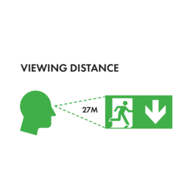 BLE Parkwood LED Recessed Exit Sign Viewing Distance