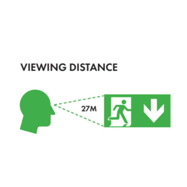 BLE Parkwood LED Recessed Slave Exit Sign Viewing Distance