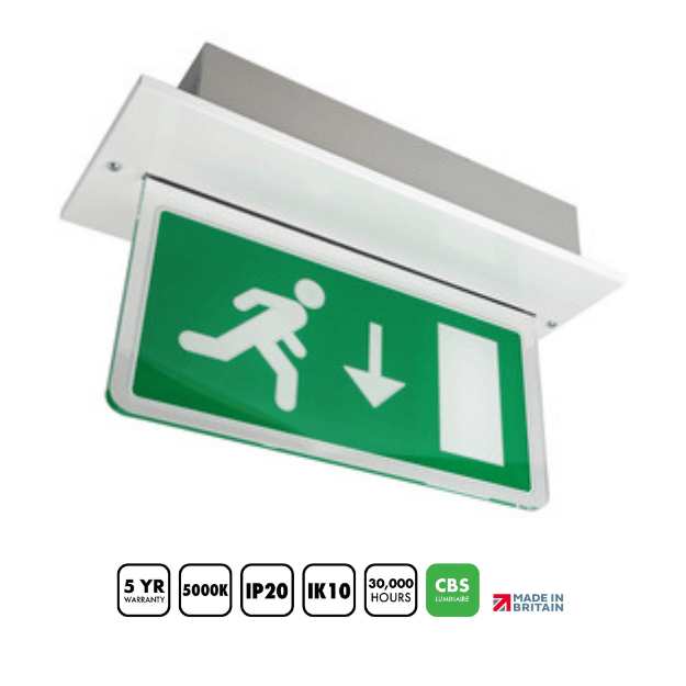 BLE Parkwood LED White Recessed Slave Exit Sign