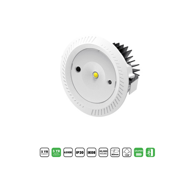 BLE Richmond LED Emergency Downlight 3H Non Maintained LiFePO4 White