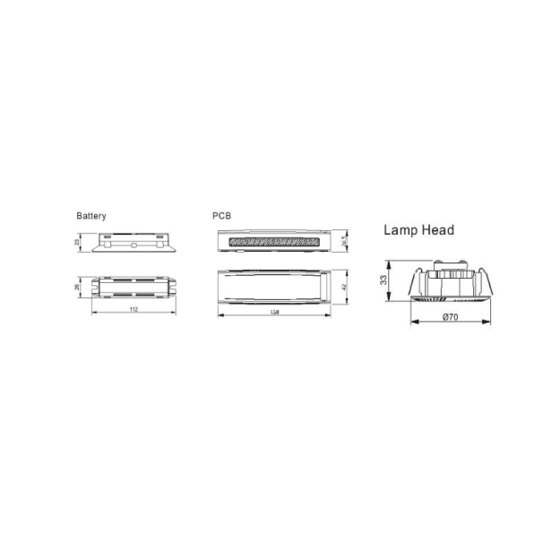 BLE Richmond LED Emergency Downlight Product Dimension