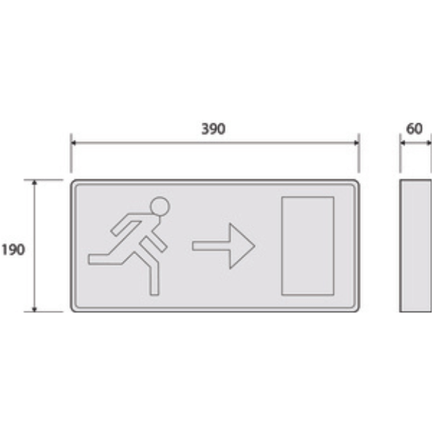 BLE Thorncliffe LED Emergency Exit Box Product Dimension