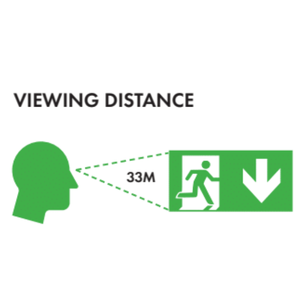 BLE Thorncliffe LED Emergency Exit Box Viewing Distance