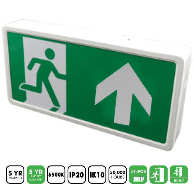 BLE Thorncliffe LED Emergency Up Arrow Exit Box with Self Test